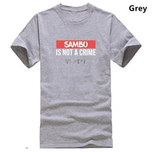 Load image into Gallery viewer, Fashion Summer New Brand 100% Cotton T-shirt Sambo Is Not A Crime Martial Arter T-shirtt Shirt Men